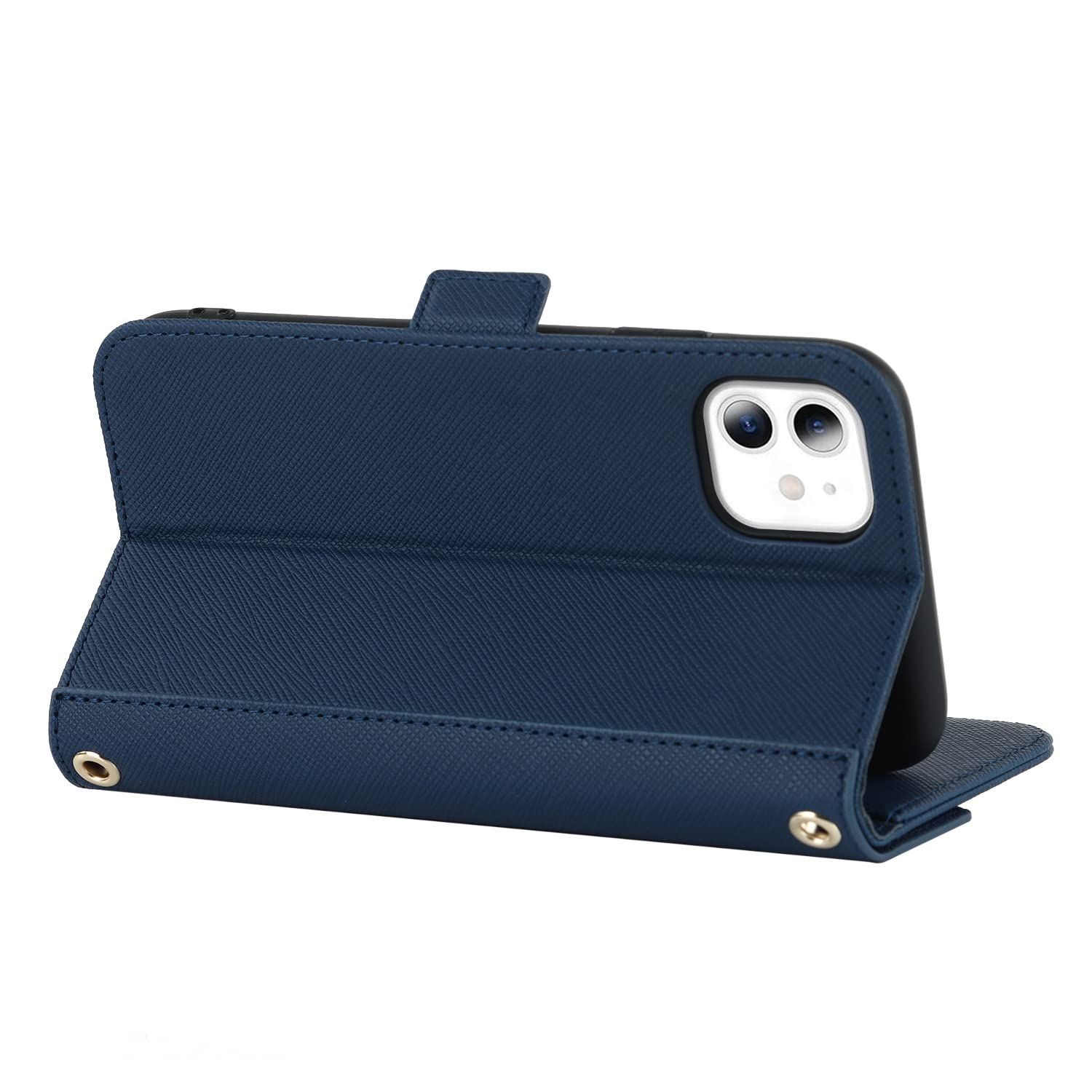 肩がけ マグネット ストラップ 鏡 首掛け 鏡 かがみ 化粧鏡 ミラー付き スタンド バッグ 斜め掛け カード収納 留め具 ストラップホール付き 【iCoverCase】 case 適用 カードケース 手帳型 手帳型 鏡 化粧直し iphone15 ケース pro ショルダーストラップ