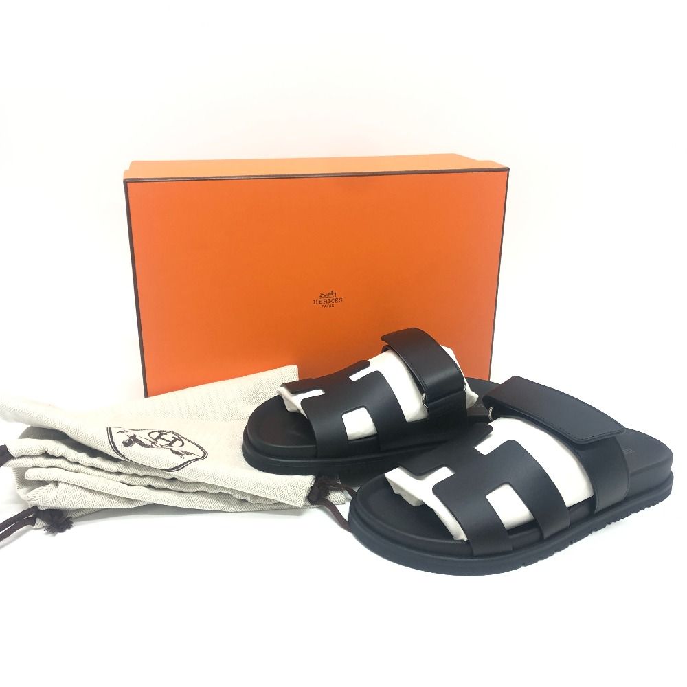 HERMES エルメス サンダル シプレ Hロゴ レザー ブラック - メルカリ