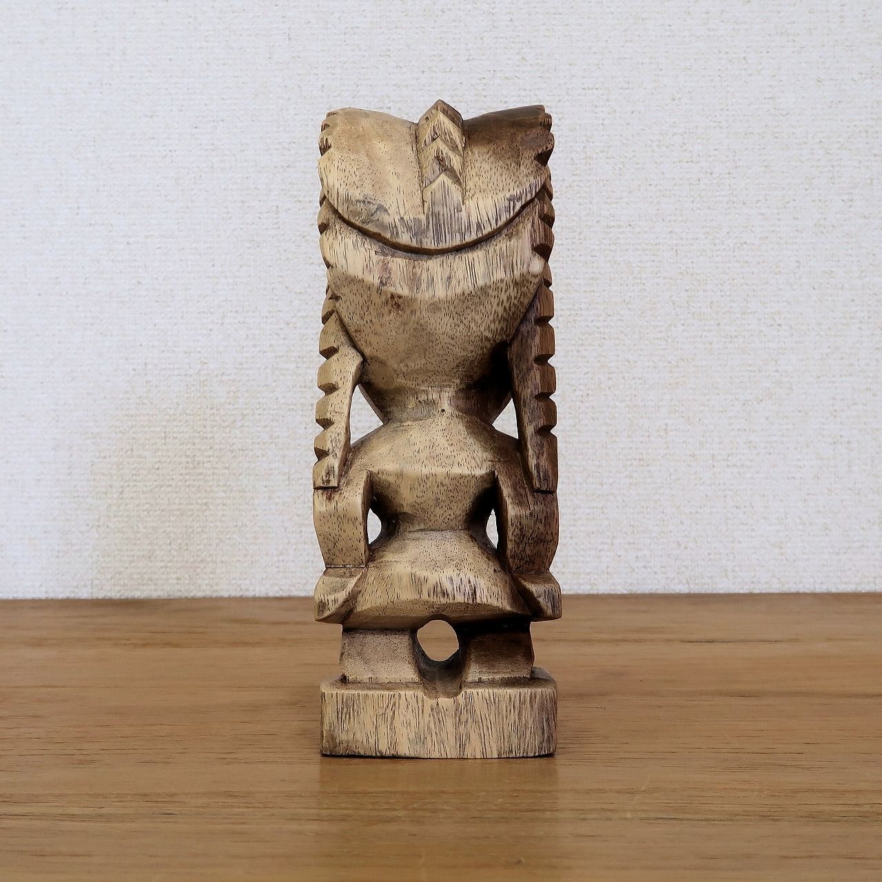 ティキの木彫り 戦いの神 ティキ クー TIKI KU 20cm 木製 スワール無垢