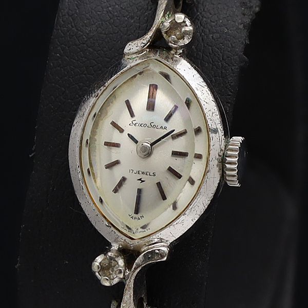 稼動 良品 セイコー 手巻き 10-8230 カットガラス シルバー文字盤