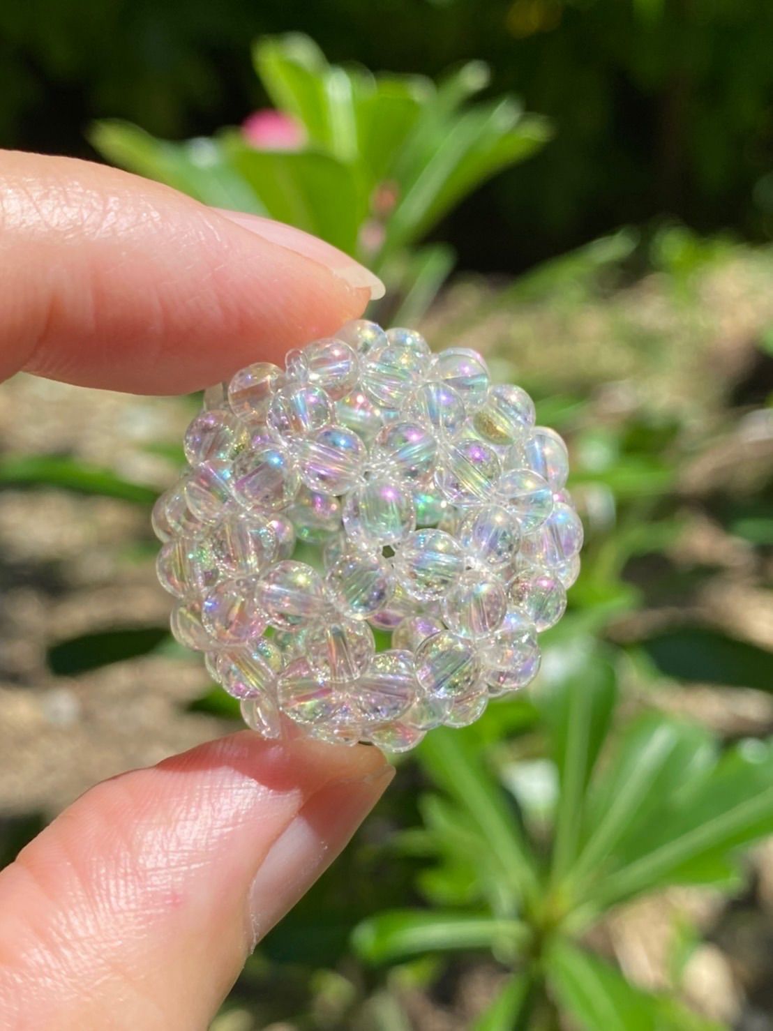 神聖幾何学フラーレン 4mmレインボー水晶AAA❣️宇宙エネルギー✨