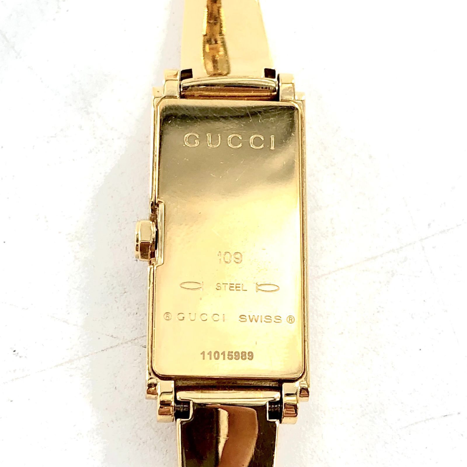 モードスタイル GUCCI グッチ 109 SS|QZ ゴールド文字盤 レディース腕時計 PF-234