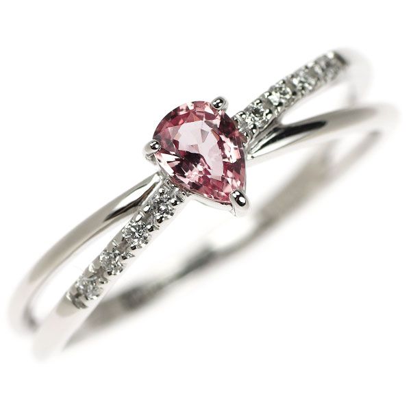 K18WG ファンシーカラーサファイア ダイヤモンド リング 0.318ct D0  