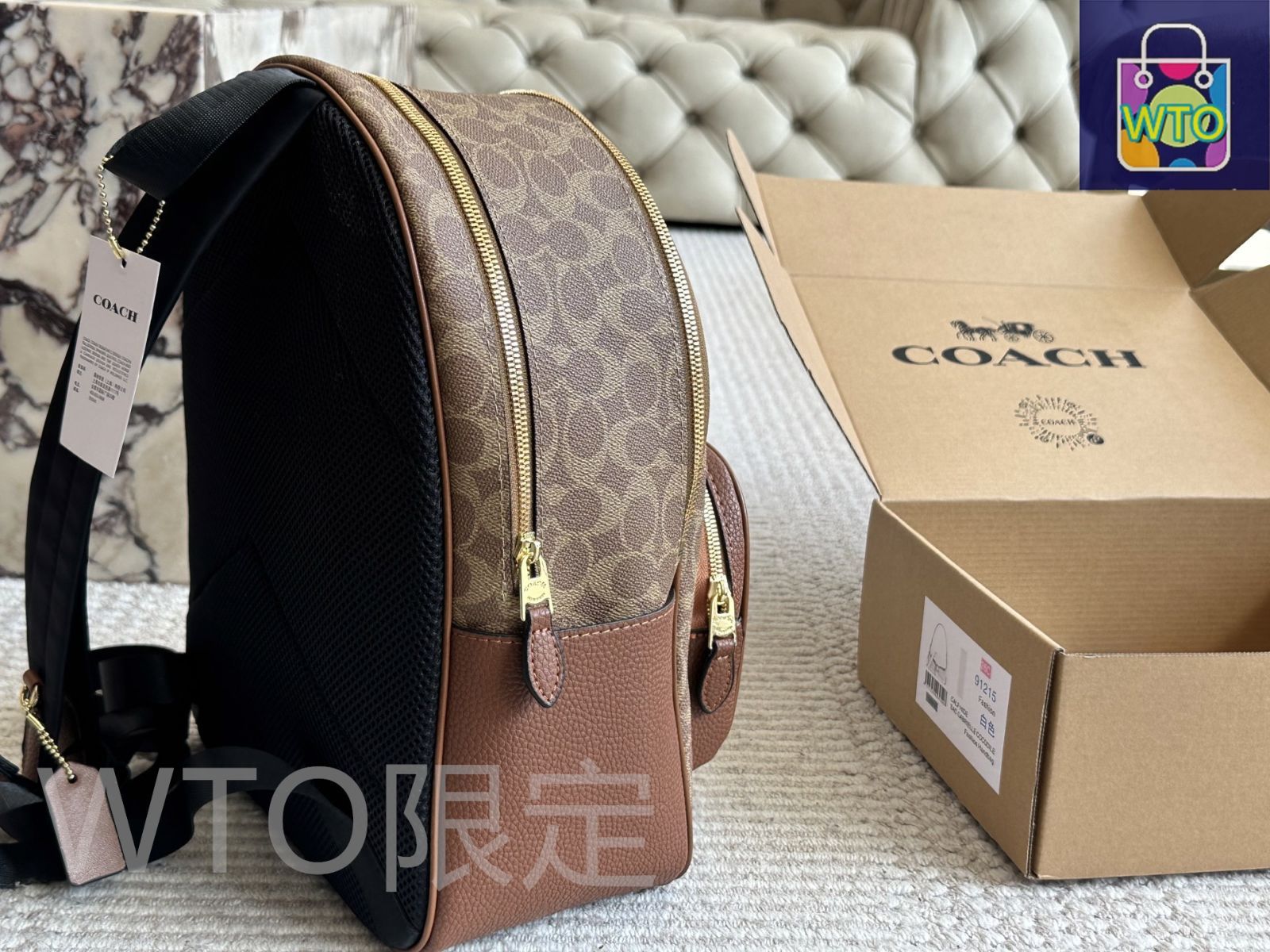 COACH ダブルジッパーバッグ オレンジ/黒 COACH - コーチ／COACH バッグ ショルダーバッグ 鞄 メンズ 男性