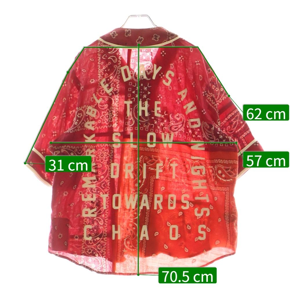 READY MADE (レディメイド) 21AW Red Bandana Baseball Shirt バンダナ