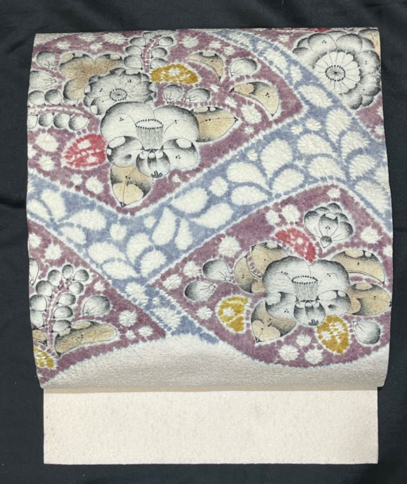 豪華絢爛綺麗美品長さ370cm幅31cm白地辻が花正絹名古屋帯 - メルカリ