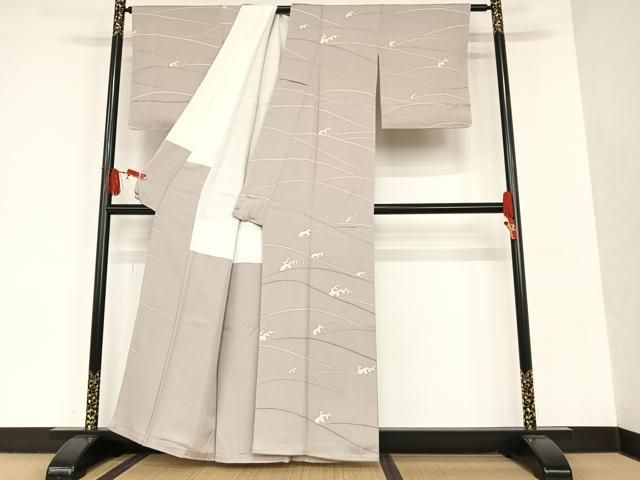 平和屋着物●極上　訪問着　訪問着　友禅　駒刺繍　立波文　金彩　正絹　逸品　AAAT0536zg 平和屋着物○極上 訪問着 訪問着 友禅 駒刺繍 立波文 金彩 正絹 逸品