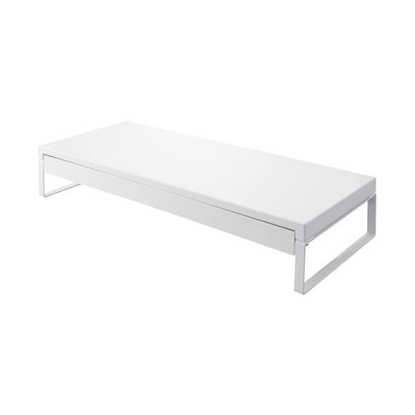 （まとめ）LIHITLAB 机上台590mm 引出し付 A-7338-0 白