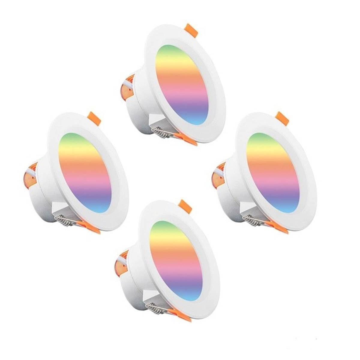 【４個セット】LEDダウンライト ５W 埋込穴 Google/Alexa対応 LEDダウンライト Wifiスマートアプリ 調光ラウンド RGB/CW/WW