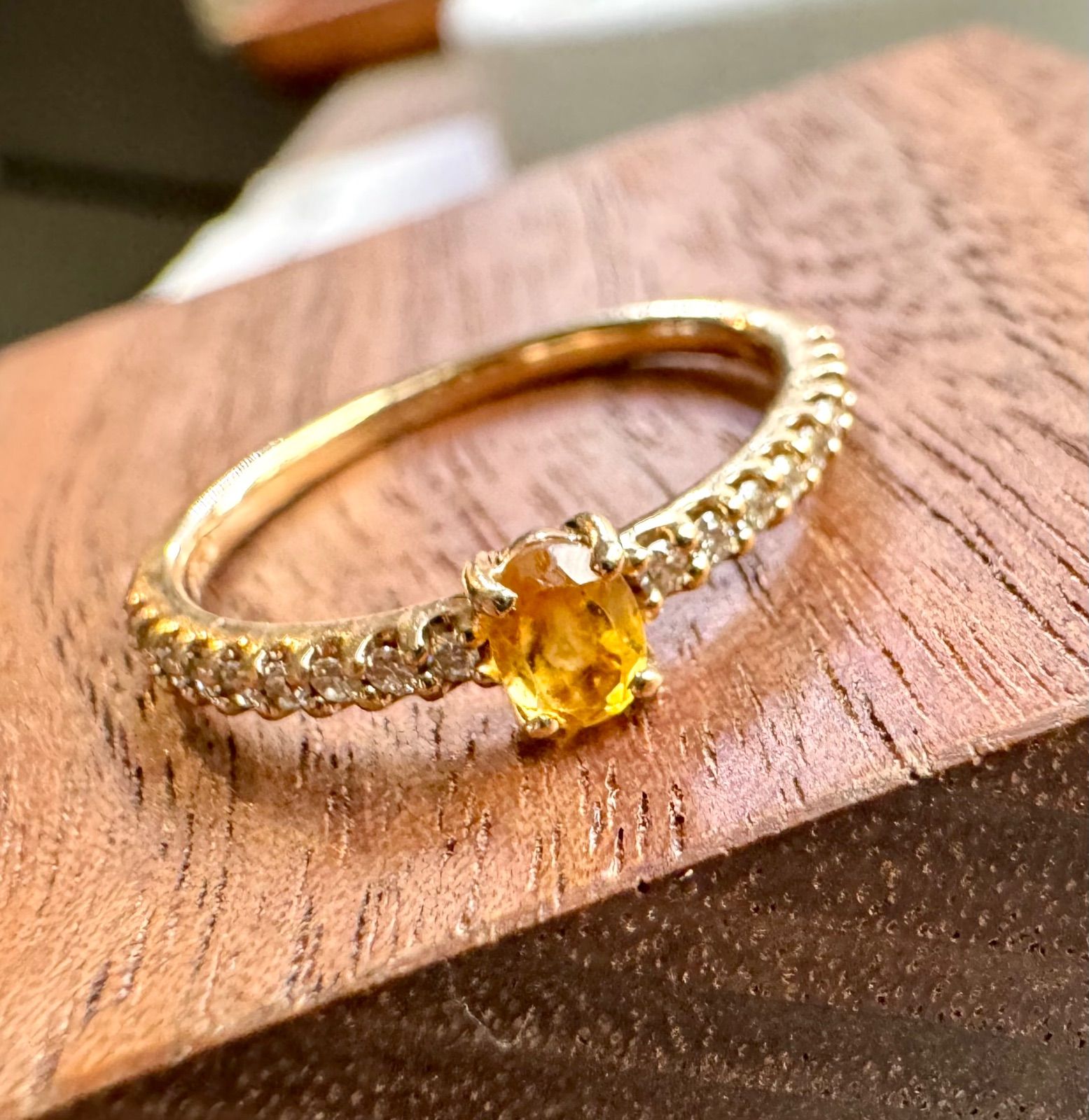 エステールK10YGシトリンリング 11月誕生石 K10 イエローゴールド シトリン リング