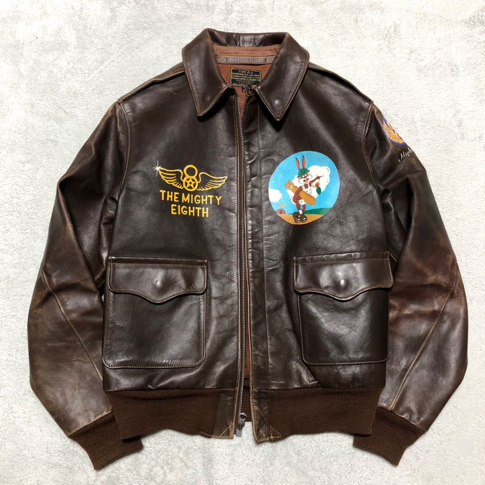 Eastman Leather Clothing A-2 フライトジャケット Rough Wear ラフウェア 実名復刻 バックペイント  ピンナップガール TALONジッパー ホースハイド 馬革 レザー 36サイズ ミリタリー ボンバージャケット イーストマン - メルカリ