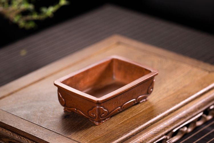 長方鉢 中国宜興 紫砂の鉢盆栽鉢 植木鉢 小品盆栽鉢 大品