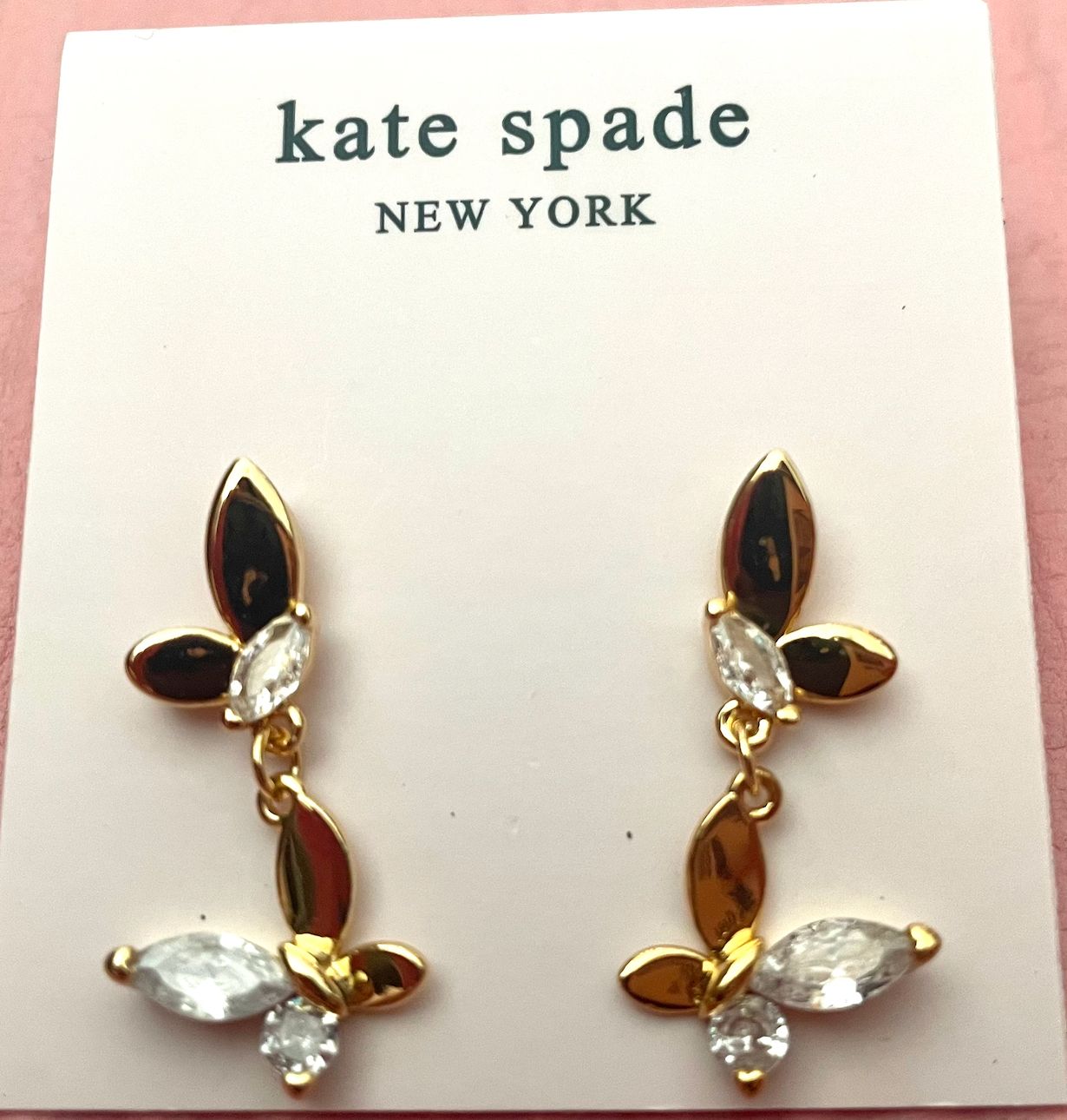 お値下げします☆新品未使用☆kate spade new yorkバタフライ ドロップ 