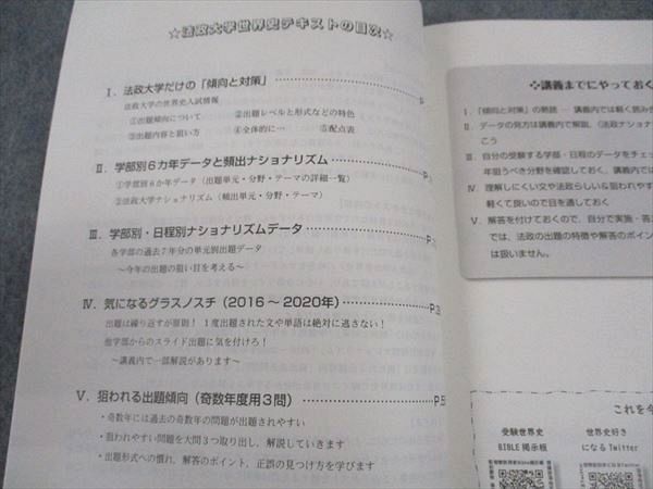 代ゼミ 代々木ゼミナール 法政大世界史予想問題演習 テキスト 未