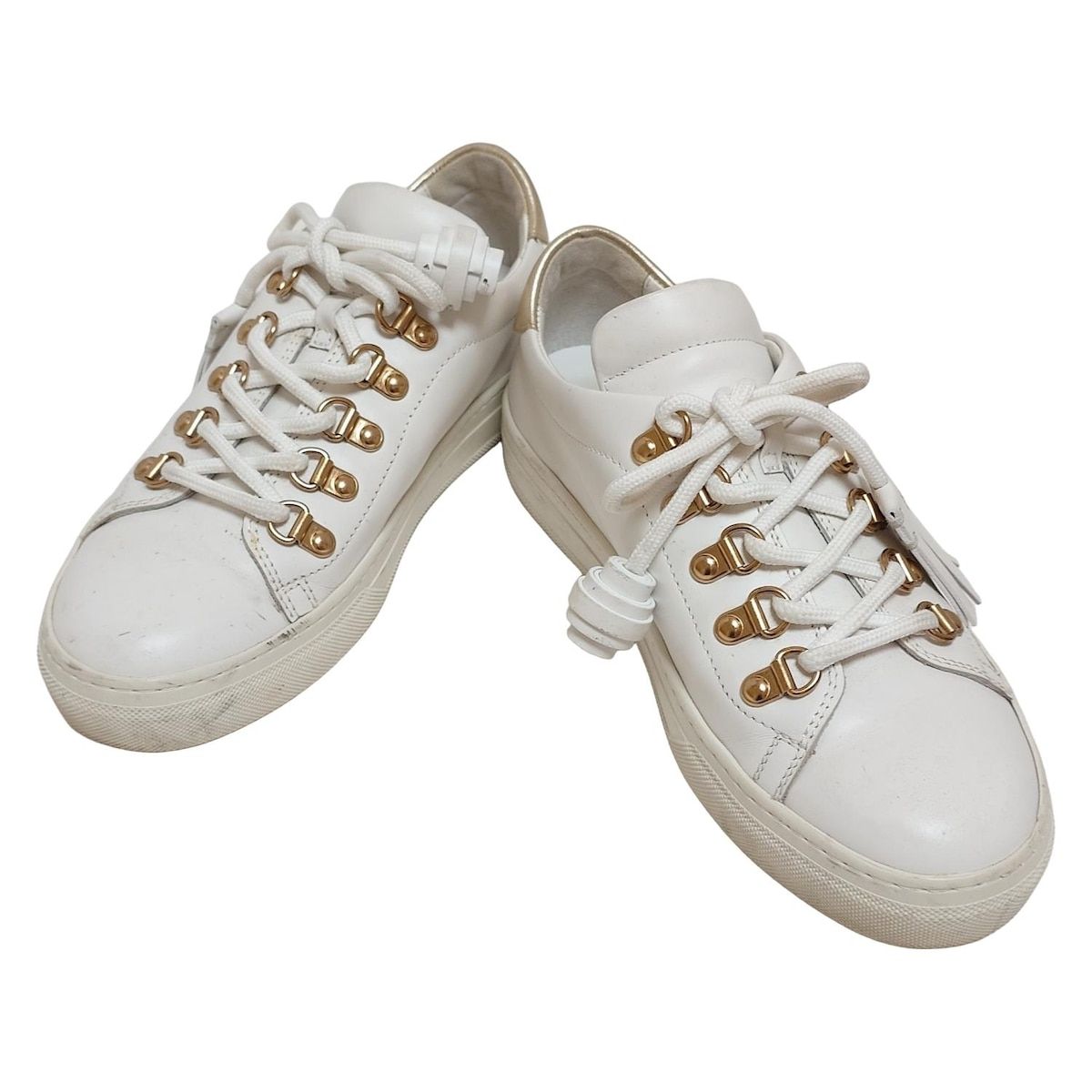 コリアグランドセール TOD'S(トッズ) スニーカー 36 1/2 レディース - 白×ゴールド 靴