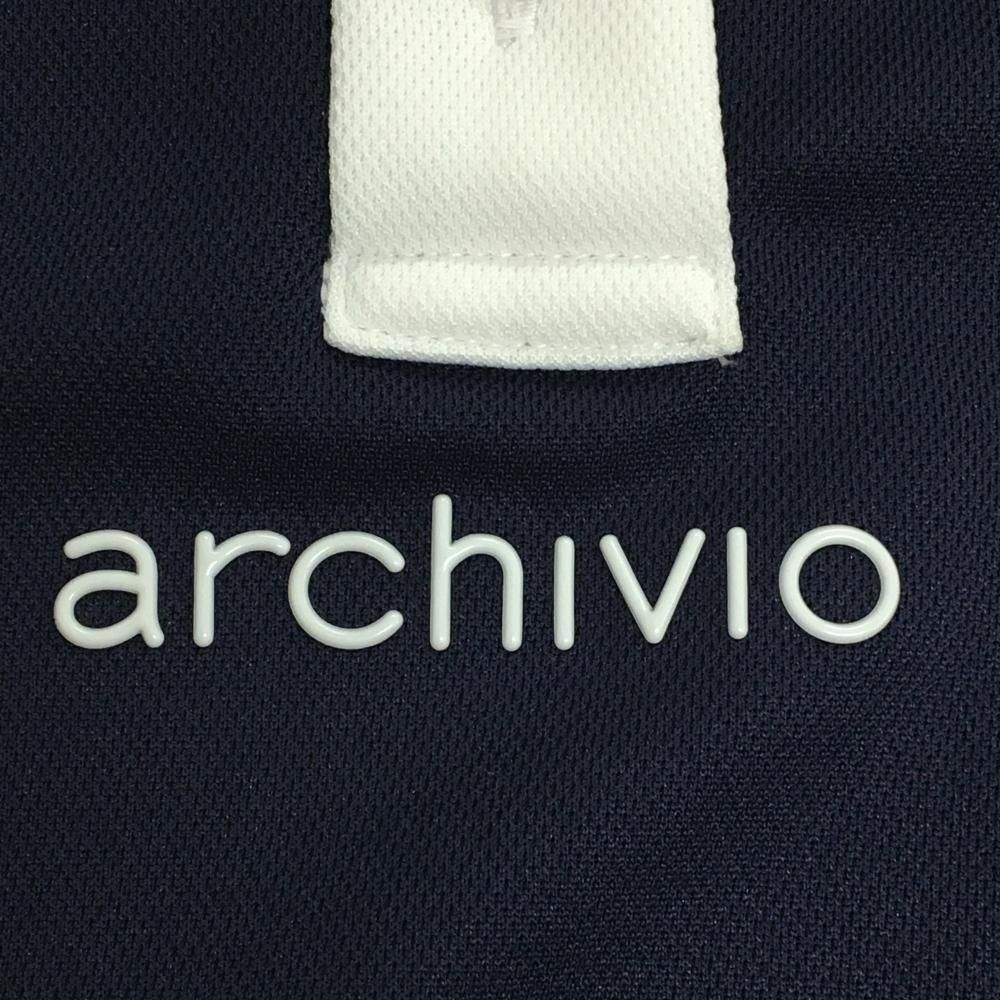 archivio - アルチビオ ノースリーブポロシャツ ネイビー×白 シリコンワッペン  レディース 38(M) ゴルフウェア archivio アルチビオ ノースリーブポロシャツ ネイビー×白 シリコン