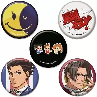 中古】バッジ・ピンズ(キャラクター) 逆転裁判5 缶バッジ(5個