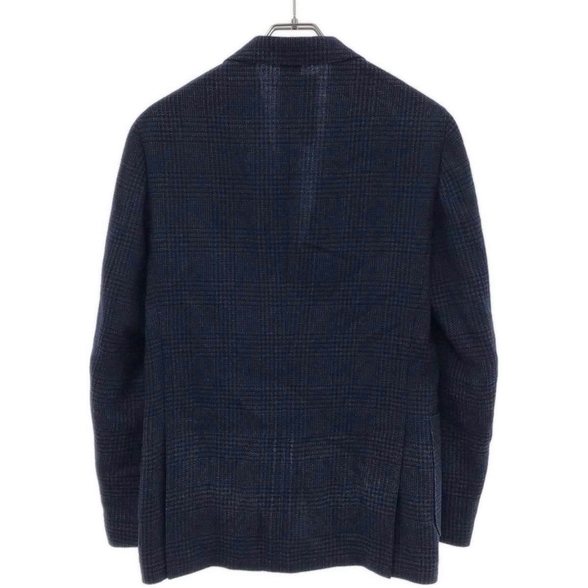 LARDINI ラルディーニ ウールリネン チェックテーラードジャケット 