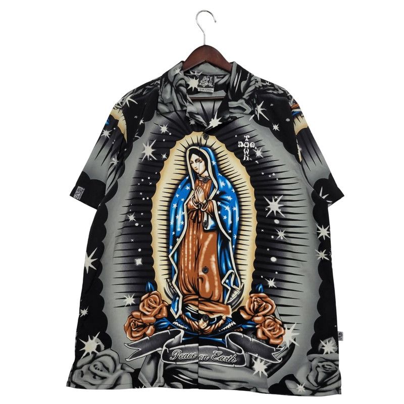 中古品】 DOGTOWN ドッグタウン MARIA SS OPEN COLLAR SHIRT DTA-2763  