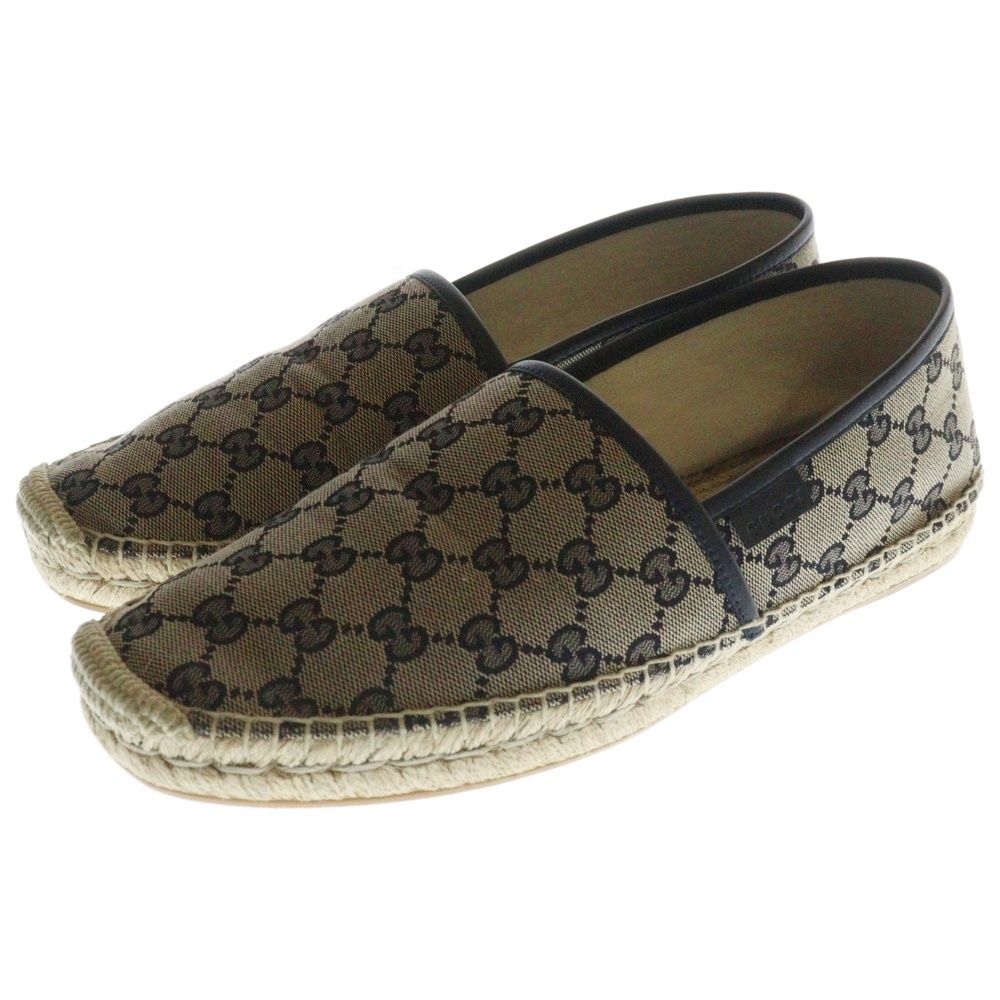 GUCCI (グッチ) GGキャンバス エスパドリーユシューズ レザー