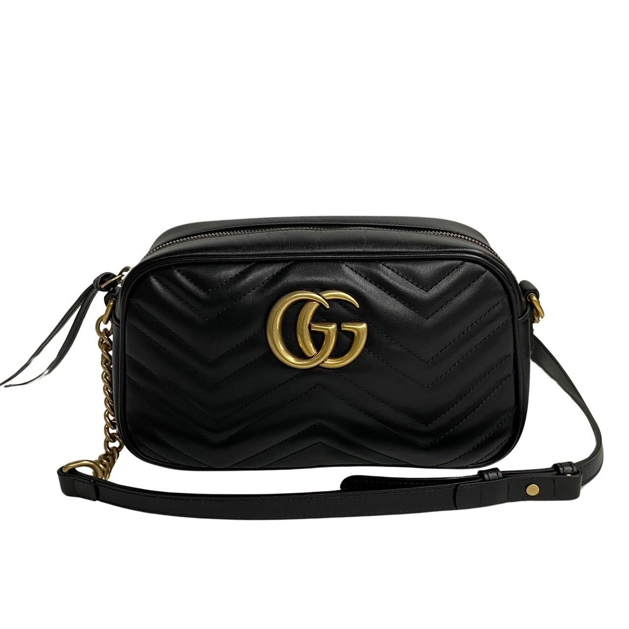 ほぼ未使用 箱袋付 GUCCI グッチ GGマーモント ロゴ 金具 レザー ほぼ未使用 箱袋付 GUCCI グッチ GGマーモント ロゴ 金具 レザー