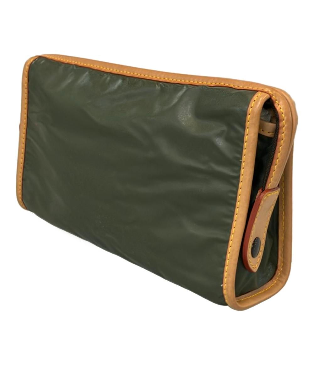 【ほぼ未使用】HUNTING WORLD ハンティングワールド 手持ち セカンドバッグ キャンバス×レザー メンズ クラッチバッグ  送料込み！HUNTING WORLD ハンティングワールドミニ トートバッグ