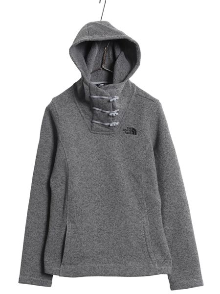 なクーポン配布中! US企画 ノースフェイス セーター フリース パーカー ジャケット レディース S プルオーバー ニット ブルゾン 裏 ボア パイル ワンポイント