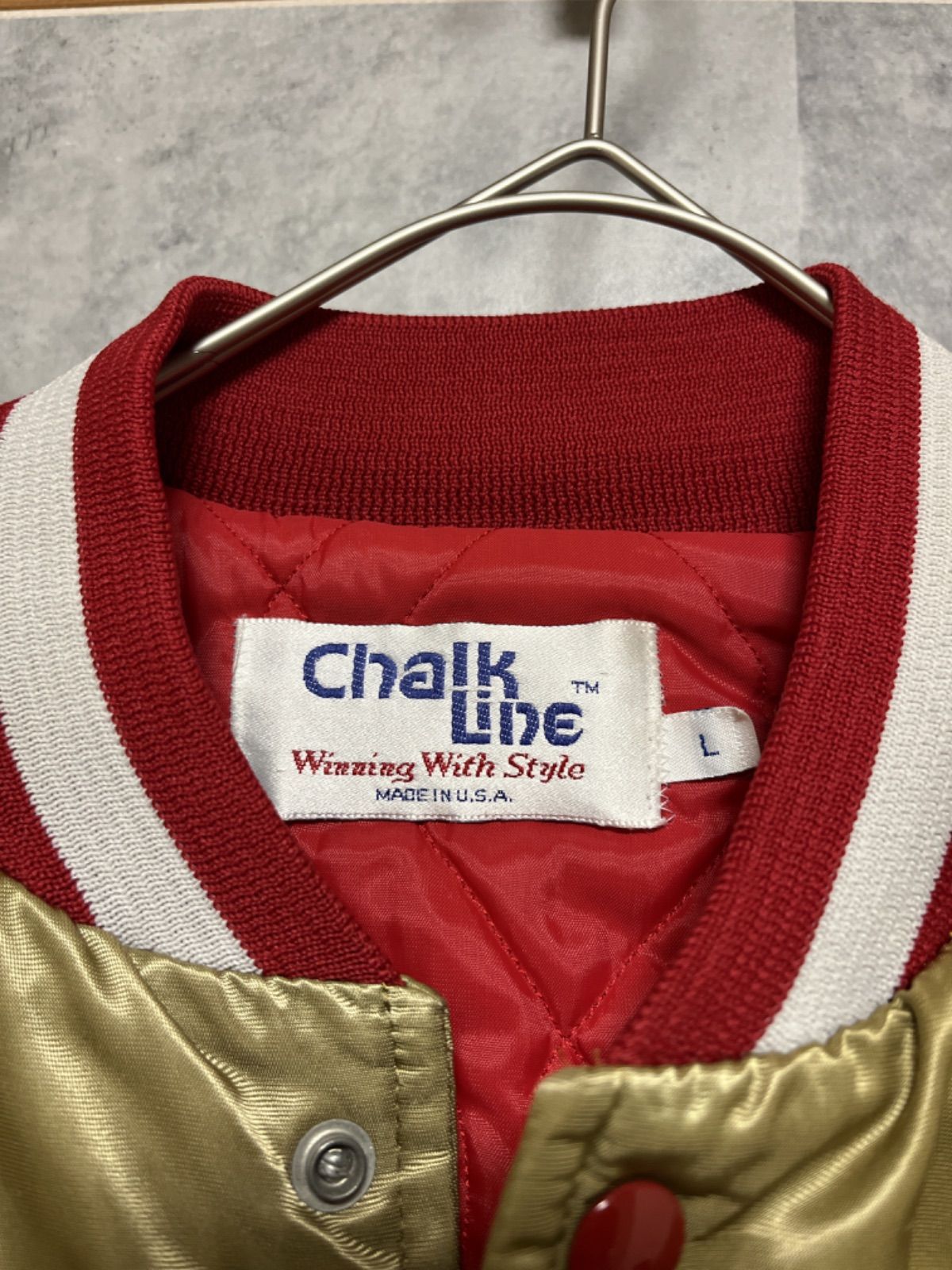 希少 USA製 90s chalk line NFL 49ers スタジャン - メルカリ