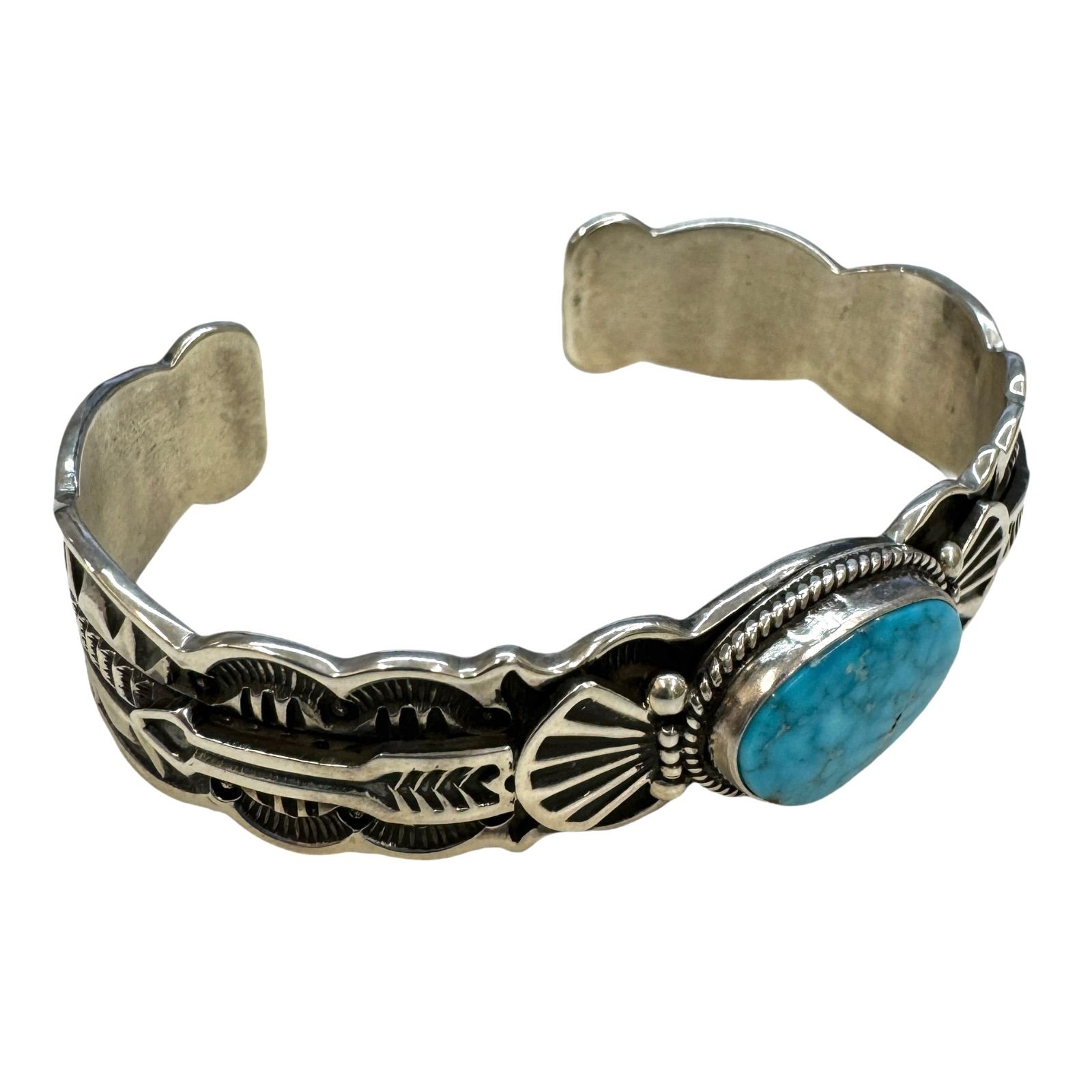 ダレル キャドマン スターリングシルバー ターコイズバングル SV925 D