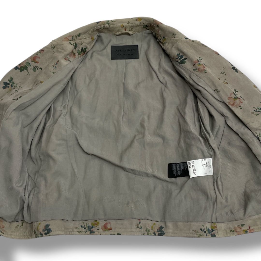 ALLSAINTS オールセインツ やぎ革 スエード 花柄 ライダース