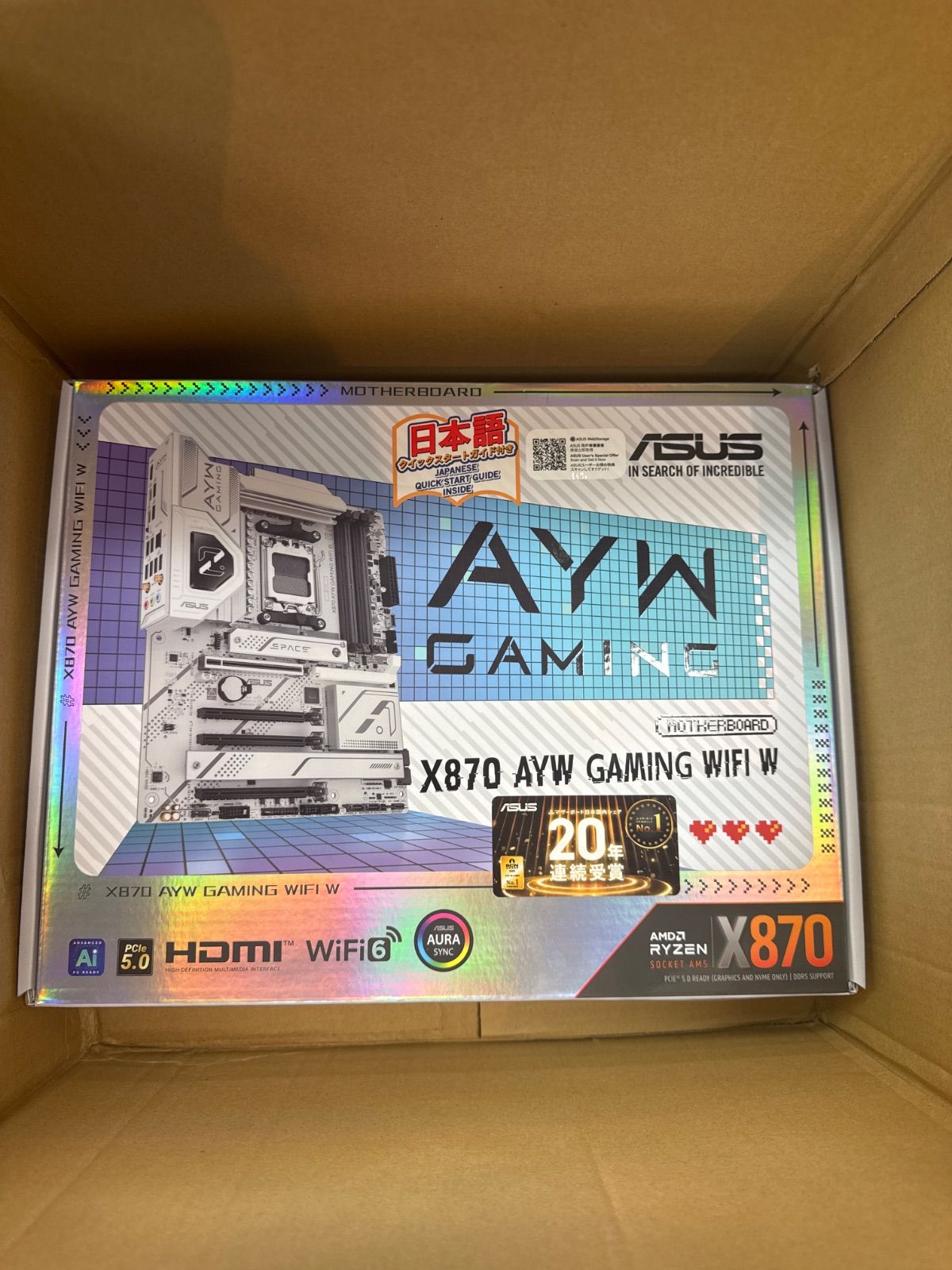 ASUS AMD Socket AM 5 Ryzen 9000 8000 7000 シリーズ 対応 X 870 搭載 ATX マザーボード AYW GAMING WIFI W