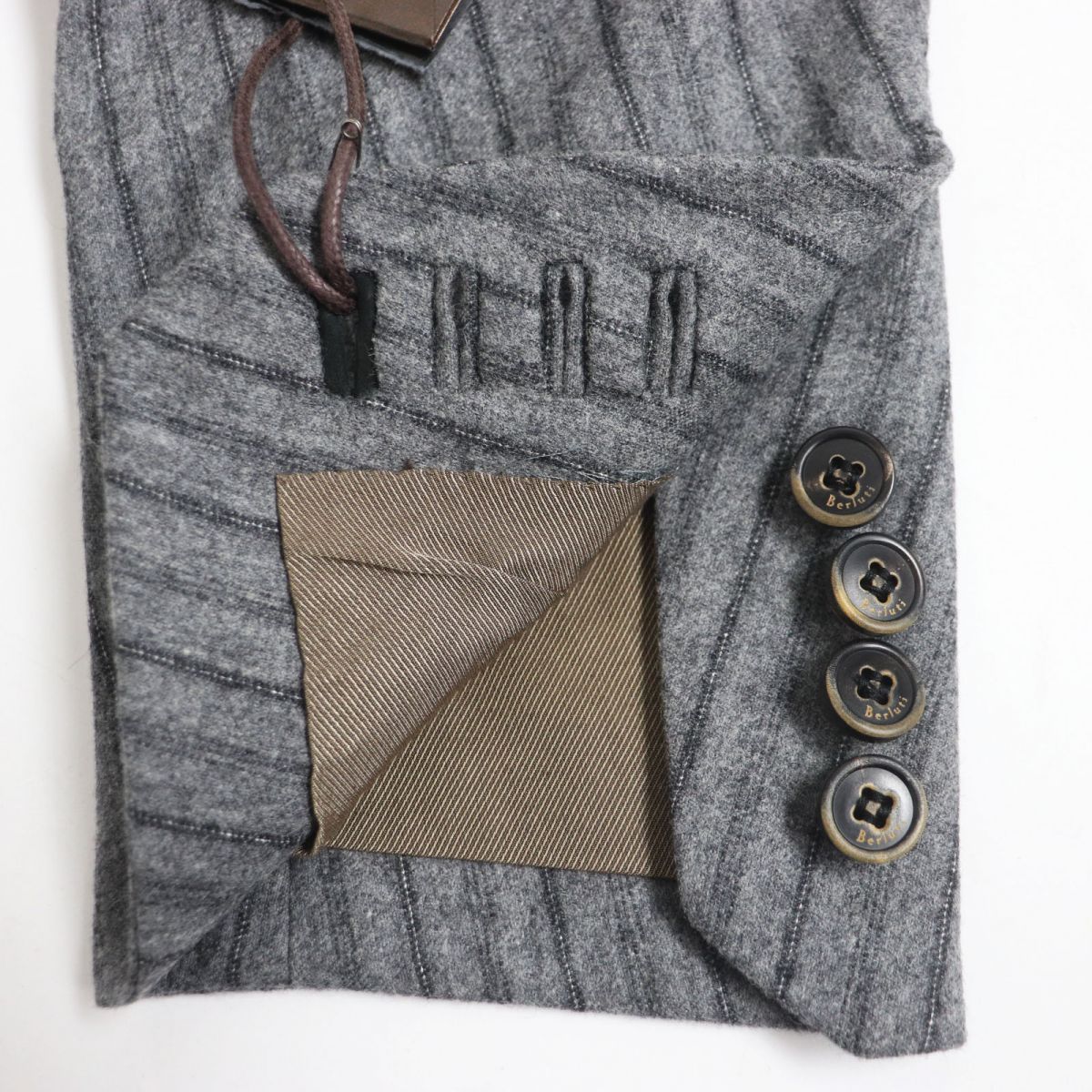 未使用品○Berluti ベルルッティ BRERA カシミヤ混 ストライプ柄