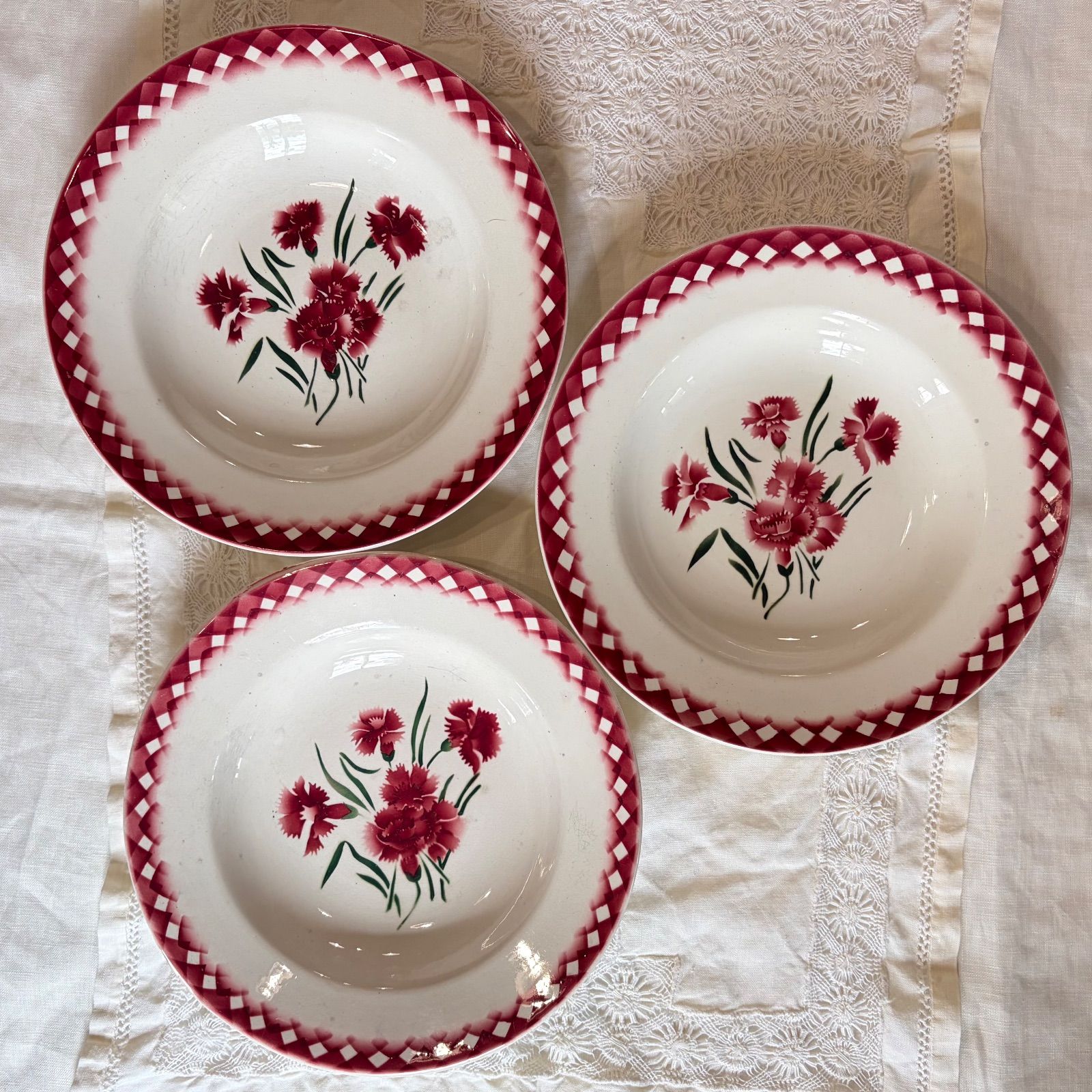 ３枚セット フランスアンティーク スーププレート ディゴワン フレンチスタイル 深皿 812