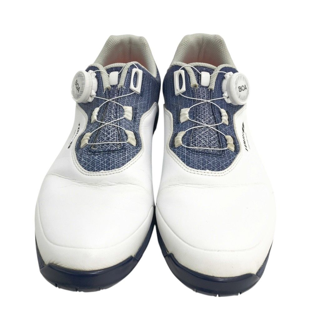 美品 25㎝◎ブリヂストン ゴルフシューズ 白 紺 SHG950 BOAシステム