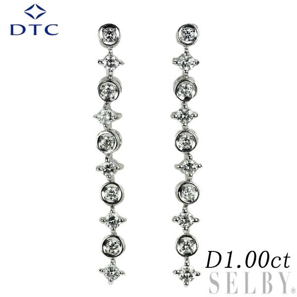 DTC K18WG ダイヤモンド イヤリング 1.00ct LINE