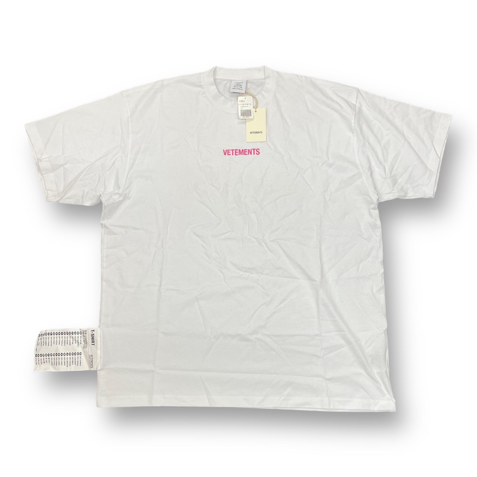 新品 VETEMENTS LOGO LABEL T-SHIRT UE52TR120W ロゴ プリント Tシャツ