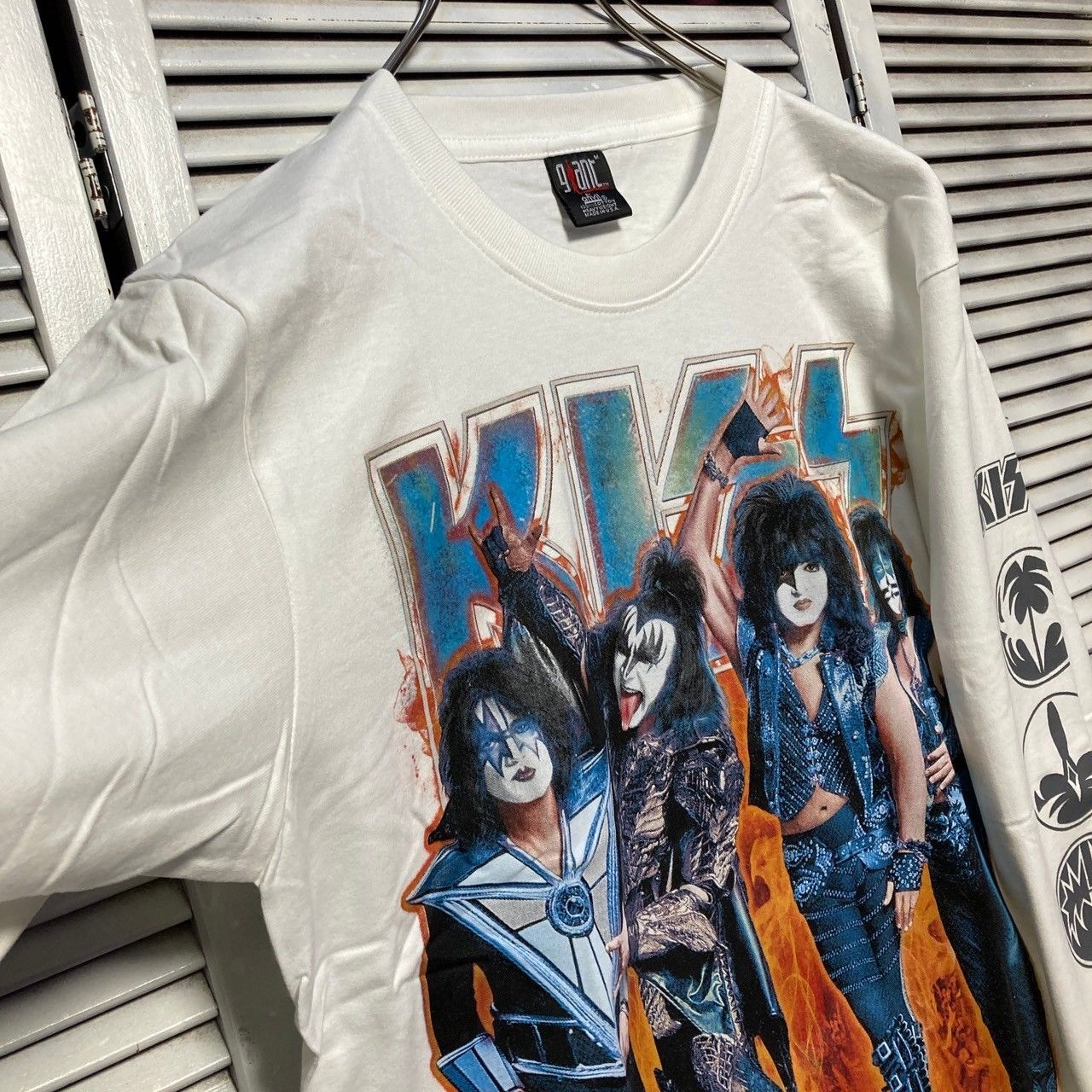 年末のプロモーション キッス KISS 白長袖 Tシャツ ロンT バンド ロングスリーブ トップス