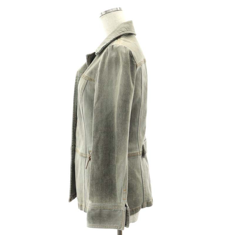 バーバリーブルーレーベル　デニムジャケット　デニムブルゾン　ウォッシュ加工　M バーバリーブルーレーベル BURBERRY BLUE LABEL デニム