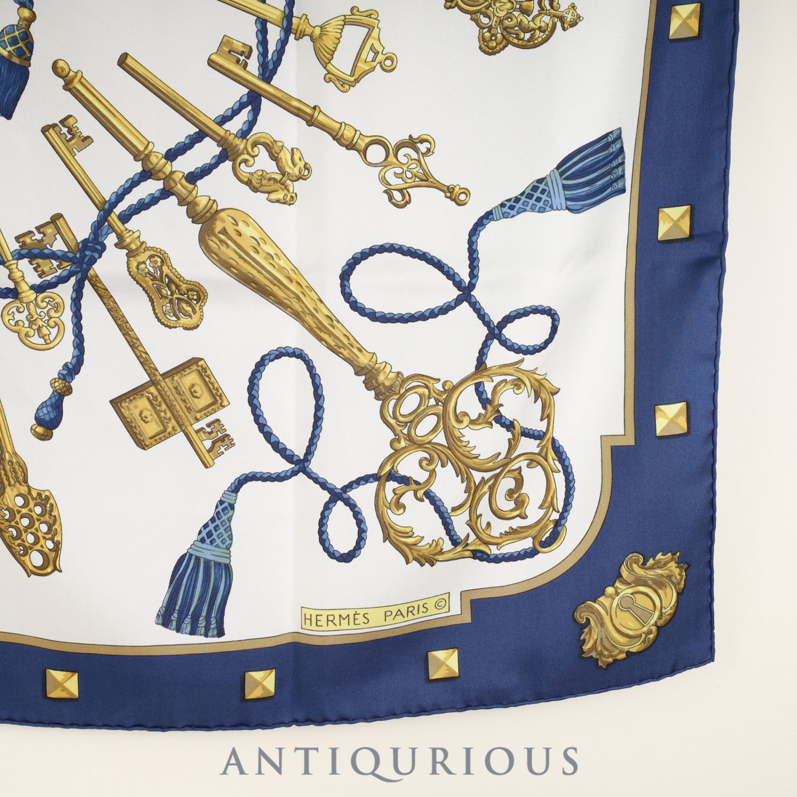 エルメス スカーフ カレ90 LES CLES 鍵 SILK100% - メルカリ