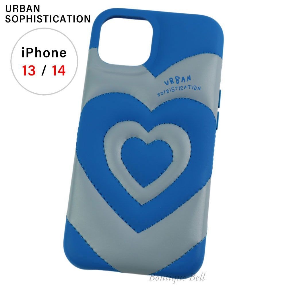 【アーバンソフィスティケーション】iPhone13/14ケース 青ハート Urban Sophistication】アーバンソフィスティケーション