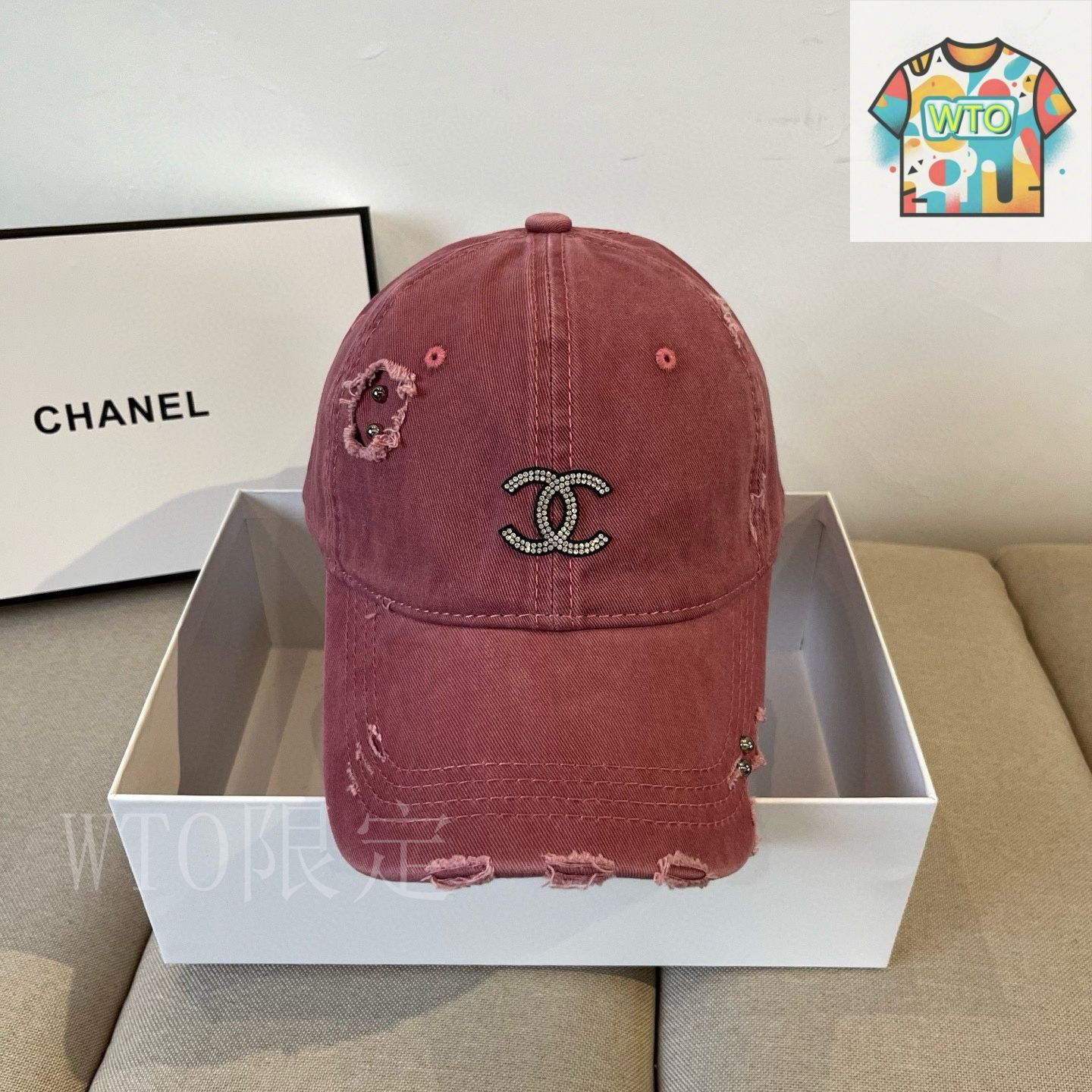 Cotton Candy レア☆シャネルCHANEL♡キャスケット シャネル CHANEL ロゴ刺繡パイルバケットハット クリーム