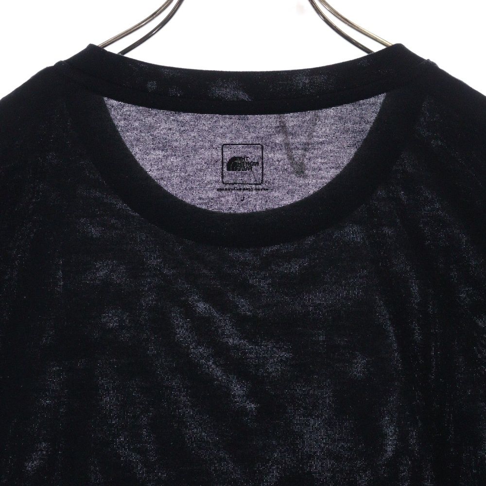未使用 22SS THE NORTH FACE ノースフェイス S/S ONEPIECE CREW ロゴ刺繍 クルーネック 半袖 ロングワンピース NTW32239 M ブラック THE NORTH FACE (ザノースフェイス) S/S Onepiece Crew フロント
