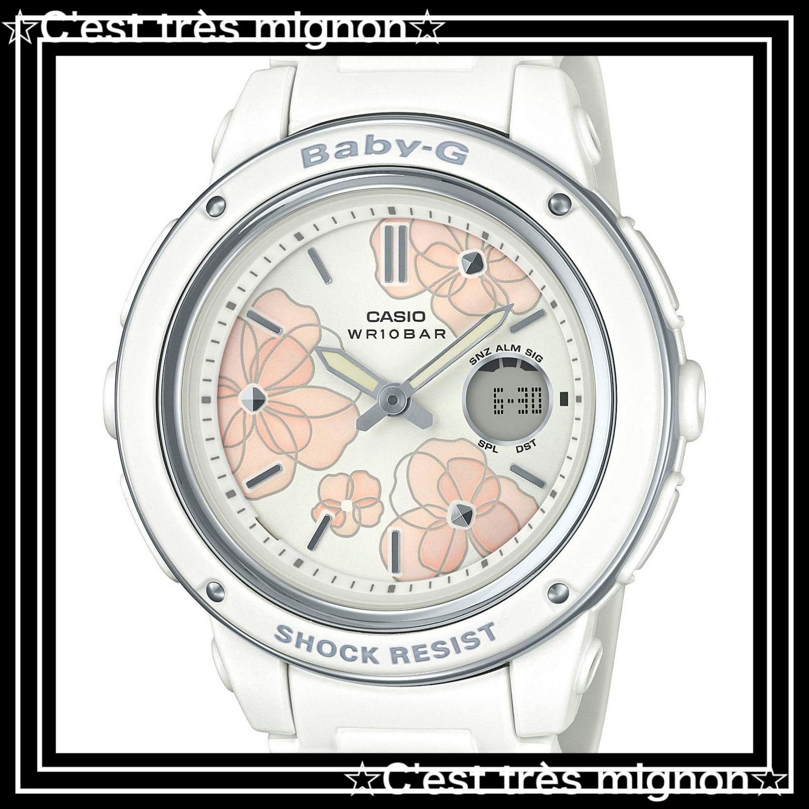 BGA-150FL-7AJF Series Dial レディース Floral ベビージー ホワイト 腕時計 カシオ