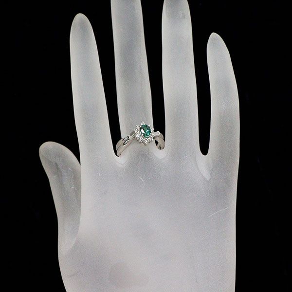 希少 Pt900 アレキサンドライト ダイヤモンド リング 0.575ct D0.40ct