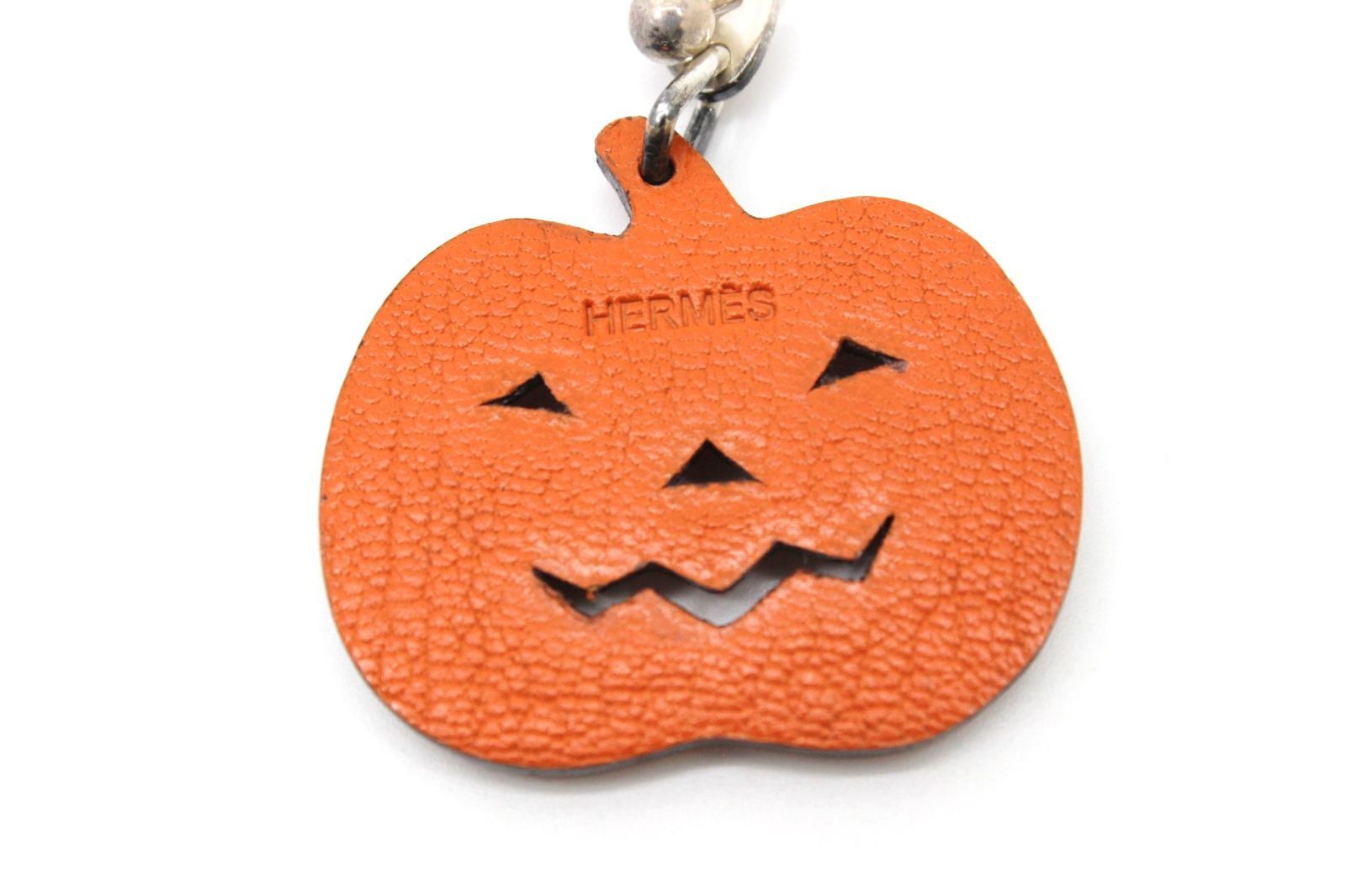 エルメス レザー　ハロウィンかぼちゃチャーム エルメス チャーム キーホルダー パンプキン かぼちゃ
