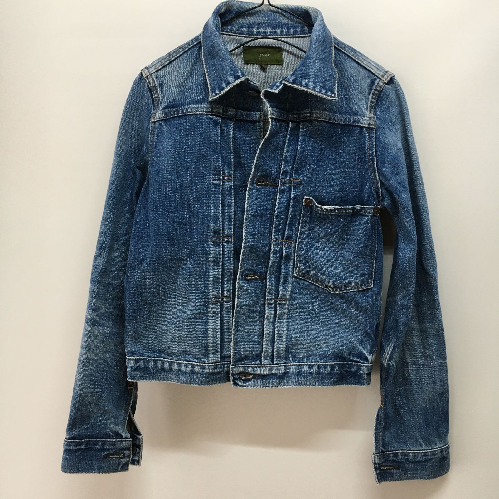 値下げ　green(グリーン)デニムジャケット　日本製 日本製 green グリーン セルビッジ デニムジャケット USED 12396