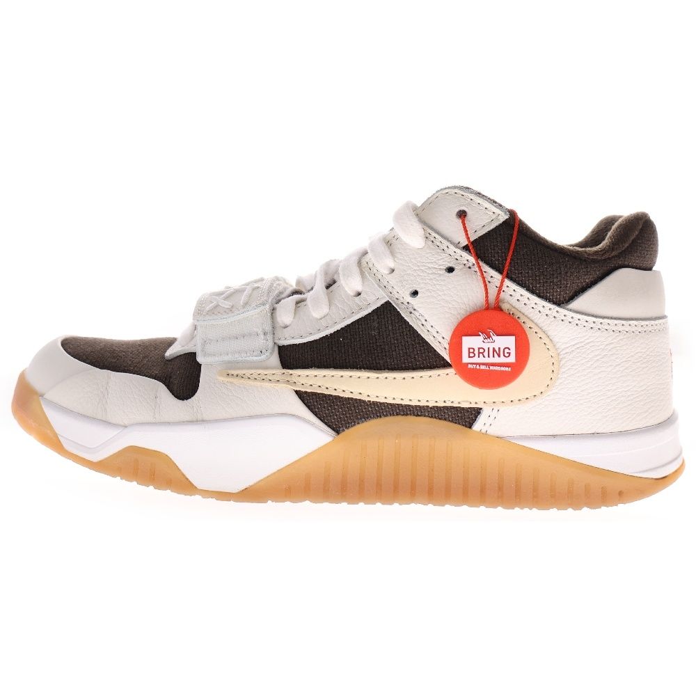 NIKE ナイキ ×TRAVIS SCOTT JORDAN JUMPMAN JACK FZ8117-100 トラヴィススコット ジョーダン ジャンプマンジャック ローカットスニーカー US10|28.0cm ホワイト|ブラウン