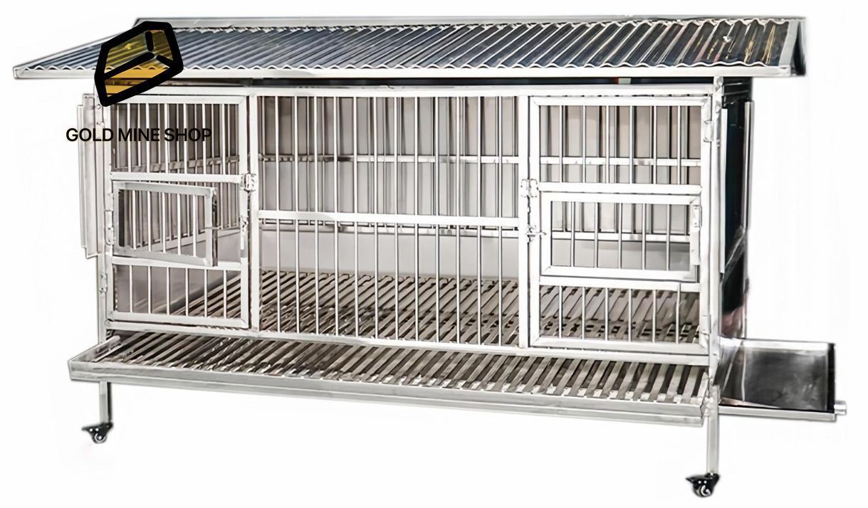 鶏小屋 屋外 オールステンレス製 防水 両開きドアロック 掃除が簡単 家禽用ケージ アヒルのウサギの生息地用 Size 95*60*100cm