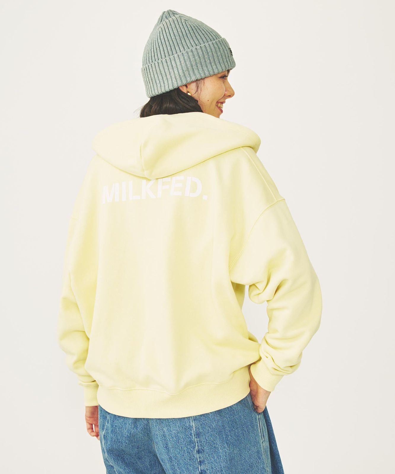 ♡ MILK ♡ ジップアップ テリア パーカー スウェット MILKFED. ミルクフェド パーカー ARCH LOGO ZIP UP HOODIE