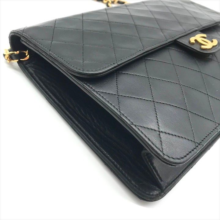良品 CHANEL シャネル ココマーク マトラッセ ラムスキン チェーン  
